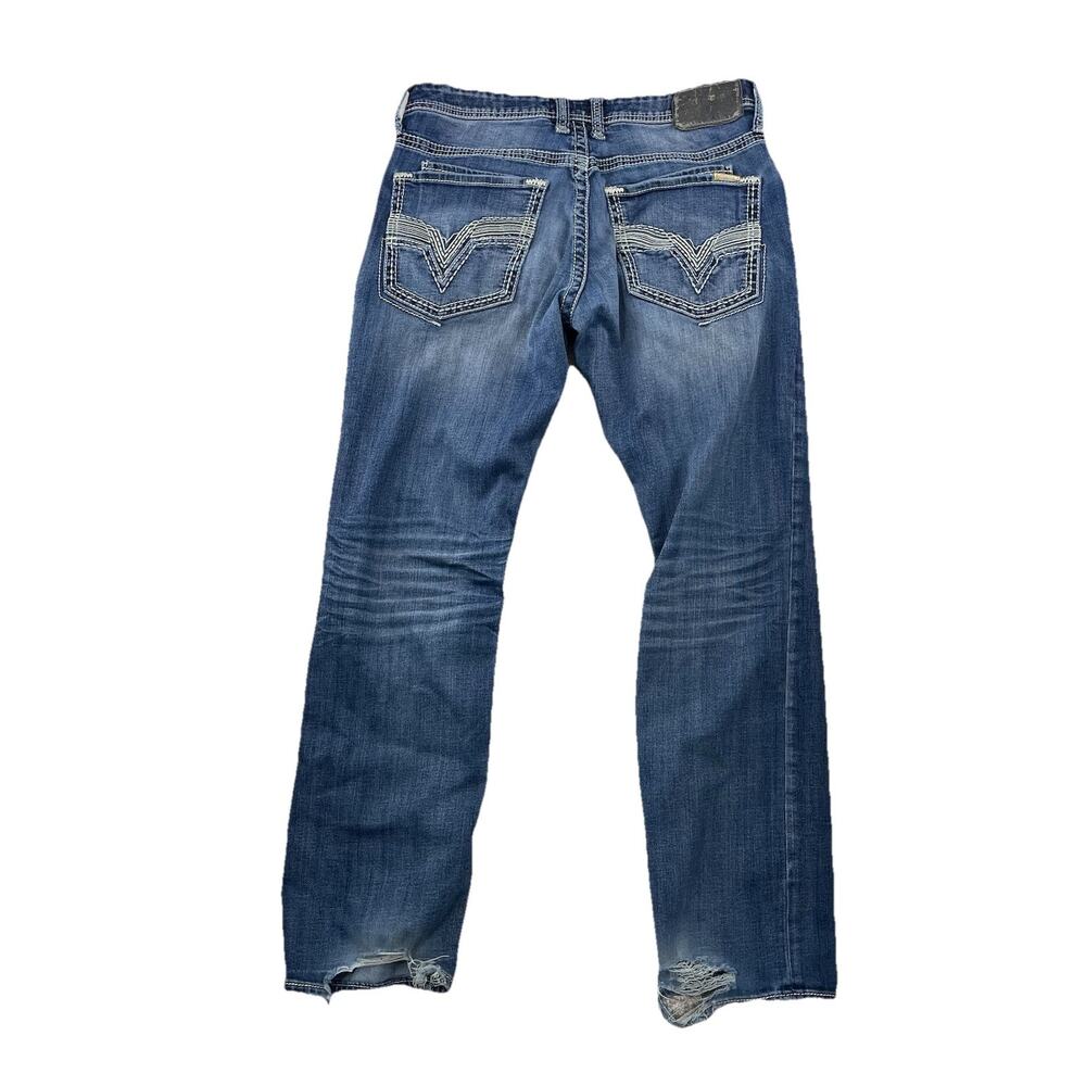 Savage Mayhem Straight Men Jeans Sz 32 x 31" Inseam Blue Distressed Denim 37-10